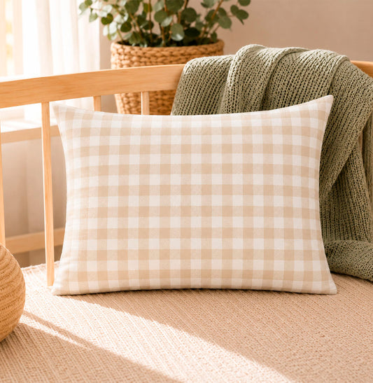 ALMOFADA XADREZ VINTAGE - 30X40 Bege