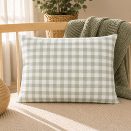 ALMOFADA XADREZ VINTAGE - 30X40 Verde malva