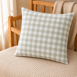 ALMOFADA XADREZ VINTAGE - 30X40 Verde malva