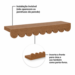 PRATELEIRA ONDINHAS 60CM - FREIJÓ