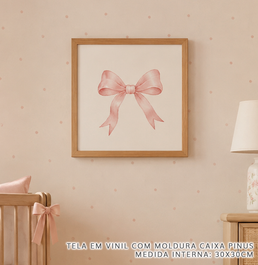 Quadro Infantil Laço Paris Cru - Quadrado