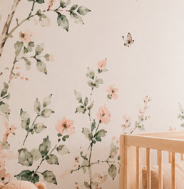 PAPEL DE PAREDE ARCO DE FLORES CRU MURAL