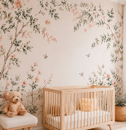 PAPEL DE PAREDE ARCO DE FLORES CRU MURAL