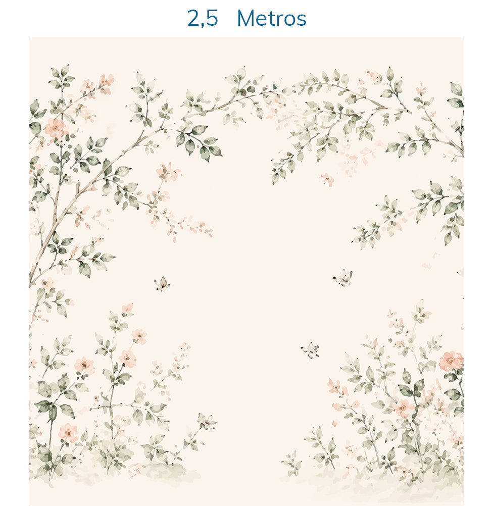 PAPEL DE PAREDE ARCO DE FLORES CRU MURAL