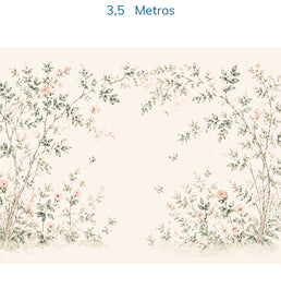 PAPEL DE PAREDE ARCO DE FLORES CRU MURAL