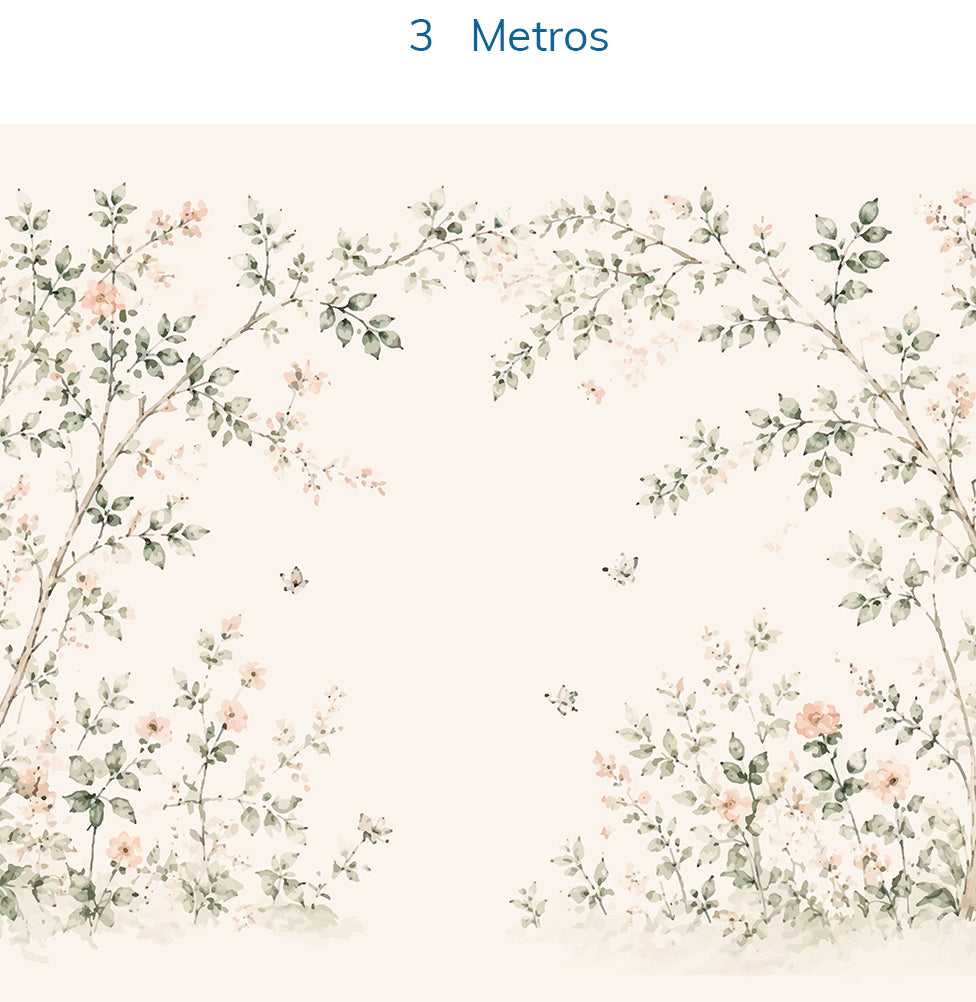 PAPEL DE PAREDE ARCO DE FLORES CRU MURAL