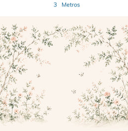 PAPEL DE PAREDE ARCO DE FLORES CRU MURAL