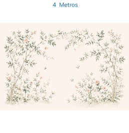 PAPEL DE PAREDE ARCO DE FLORES CRU MURAL