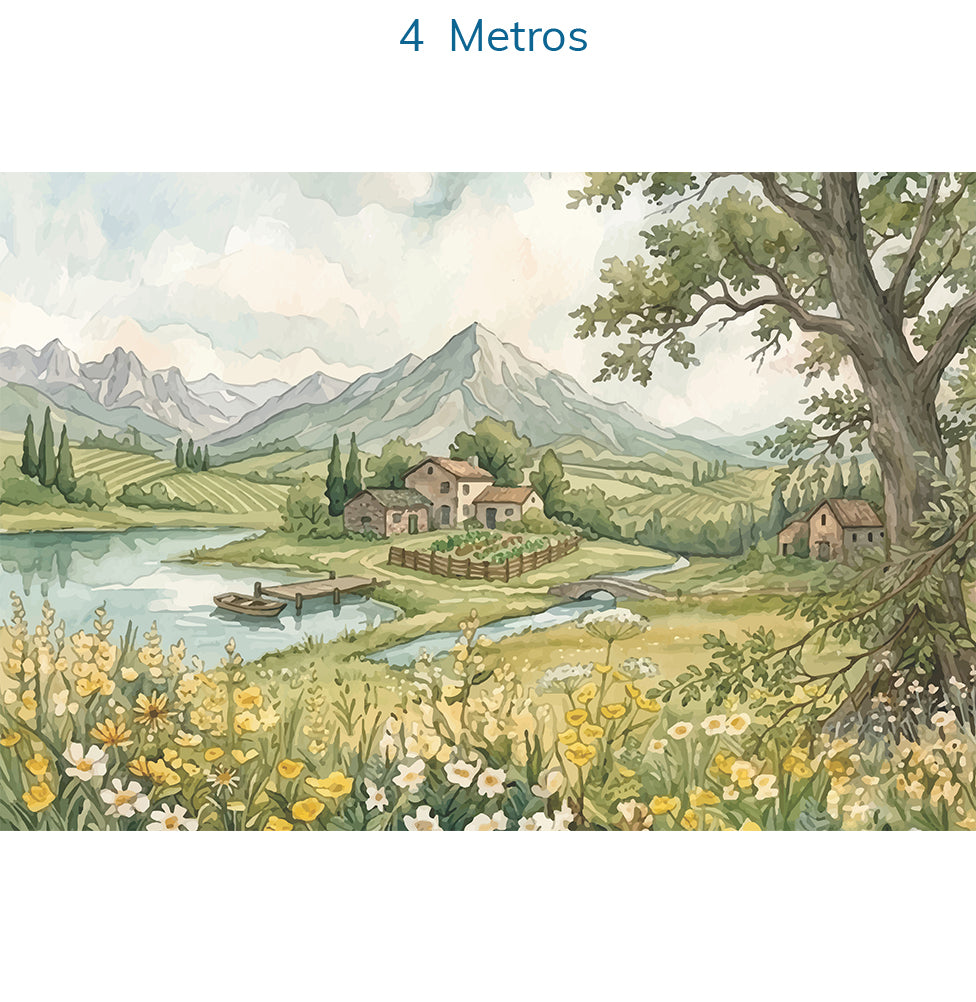 PAPEL DE PAREDE INFANTIL PRIMAVERA NO LAGO - MURAL