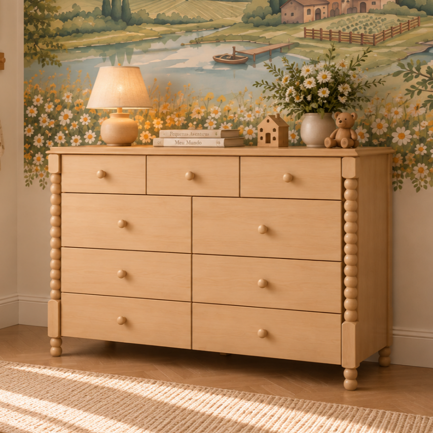 COMODA RITMO 7 GAVETAS 130CM - CARVALHO
