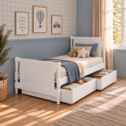 CAMA SOLTEIRO RITMO CABECEIRA ALTA - BRANCO