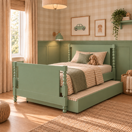 CAMA SOLTEIRO RITMO CABECEIRA ALTA - VERDE JARDIM