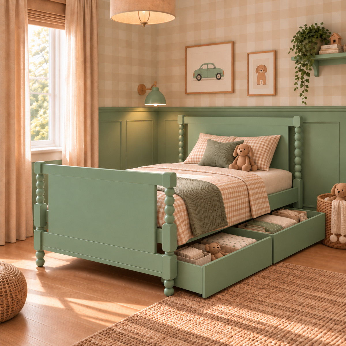 CAMA SOLTEIRO RITMO CABECEIRA ALTA - VERDE JARDIM