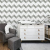 Papel de Parede Infantil Chevron Cinza Claro