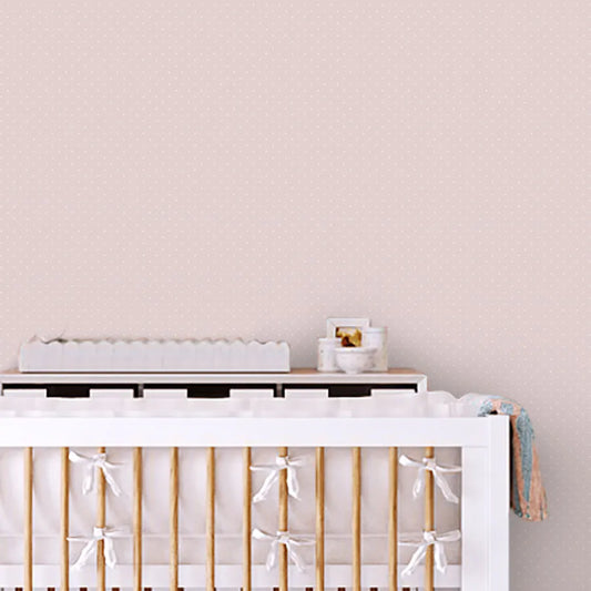 Papel de Parede Infantil Mini Poá Fundo Rosa Claro