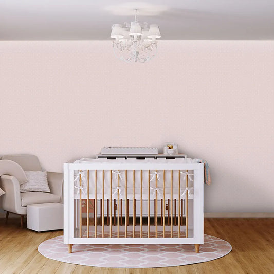 Papel de Parede Infantil Mini Poá Fundo Rosa Claro