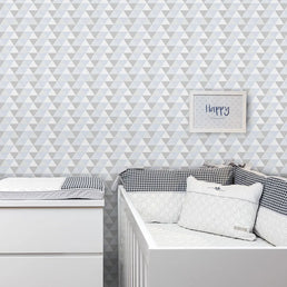 Papel de Parede Infantil Triângulos Azul Claro
