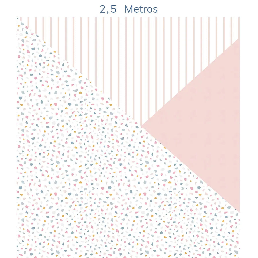 Papel de Parede Infantil Geométrico Granilite Rosa Claro - Mural
