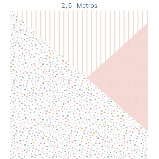 Papel de Parede Infantil Geométrico Granilite Rosa Claro - Mural