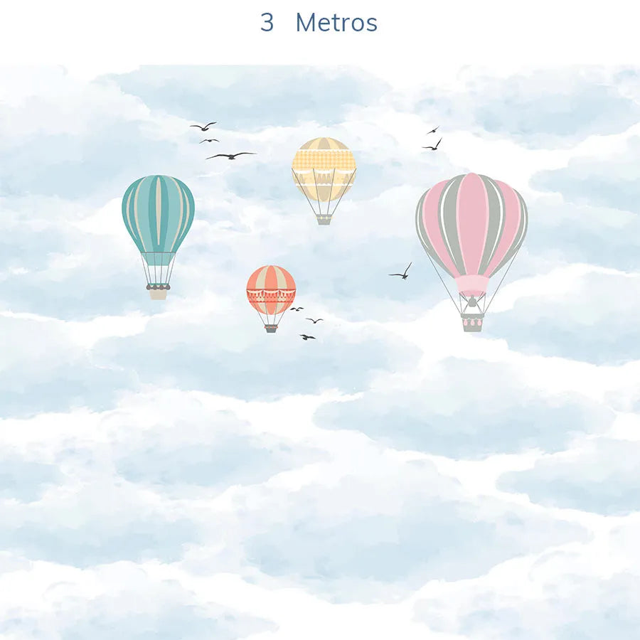 Papel de Parede Infantil Balão no Céu Color Mantelli - Mural