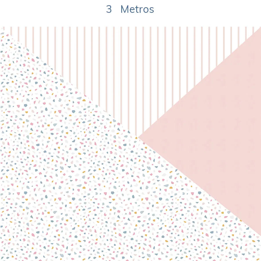Papel de Parede Infantil Geométrico Granilite Rosa Claro - Mural
