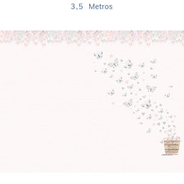 Papel de Parede Infantil Borboletas Azul Lado Direito - Mural