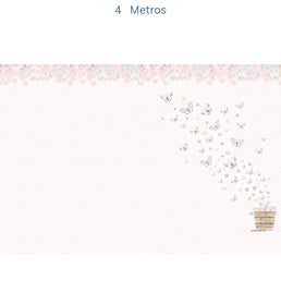 Papel de Parede Infantil Borboletas Azul Lado Direito - Mural