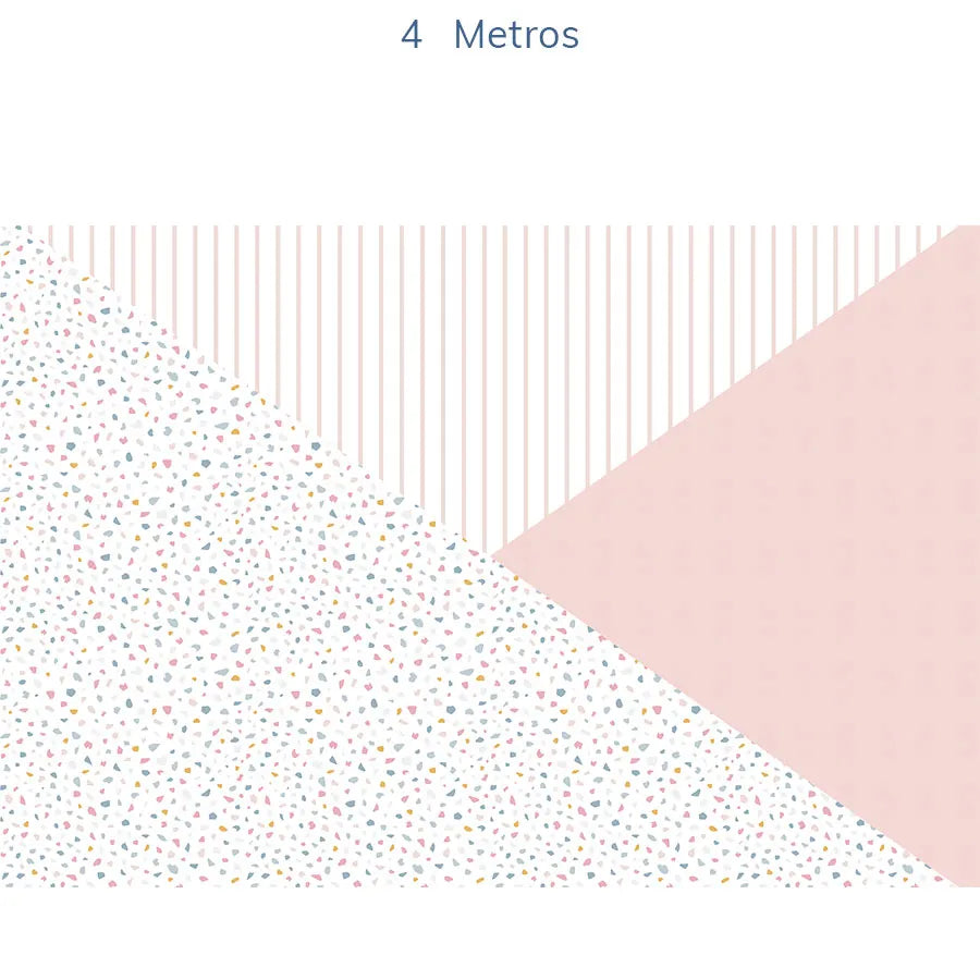 Papel de Parede Infantil Geométrico Granilite Rosa Claro - Mural