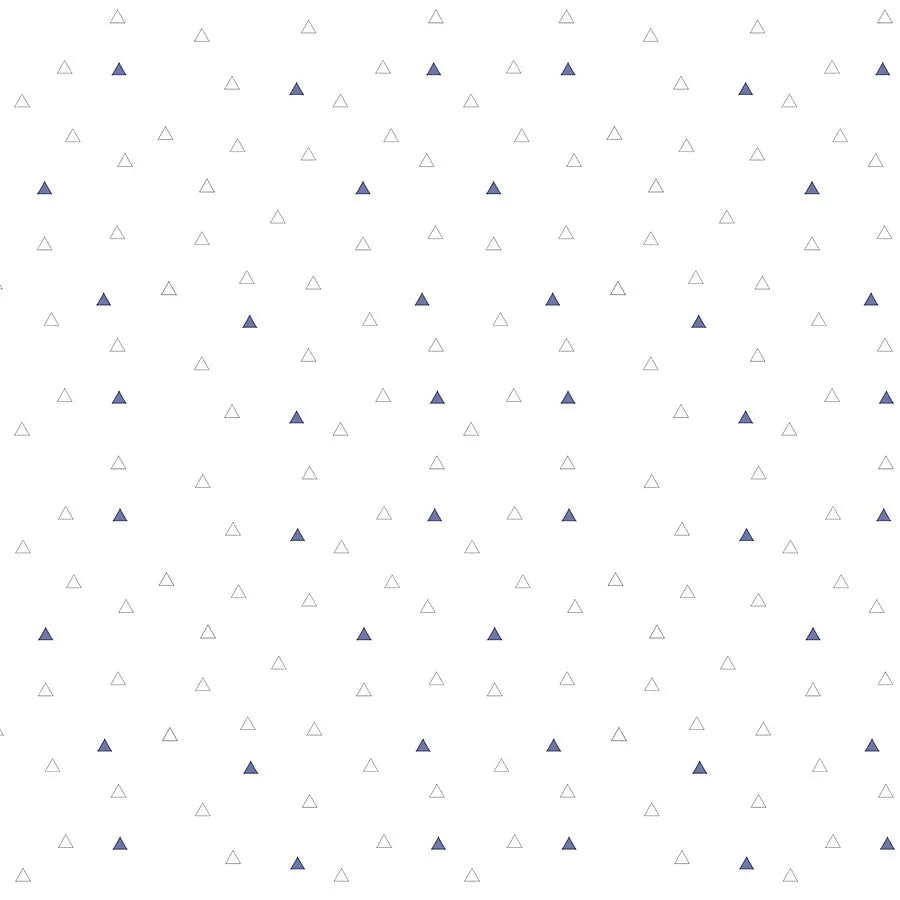 Papel de Parede Infantil Triângulo Vazado Azul Jeans