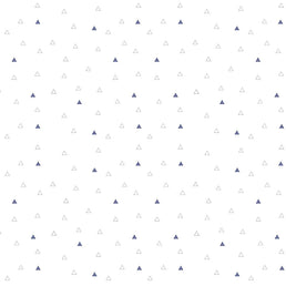Papel de Parede Infantil Triângulo Vazado Azul Jeans