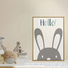 Quadro Infantil Coelho Hello Azul