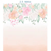 Papel de Parede Infantil Jardim com Rosas Aquarela Coral - Mural