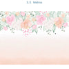 Papel de Parede Infantil Jardim com Rosas Aquarela Coral - Mural