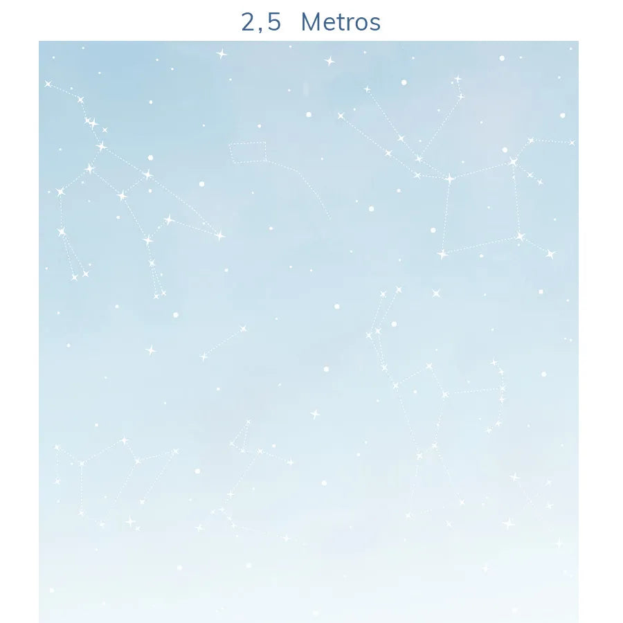 Papel de Parede Infantil Constelação Aquarela Azul - Mural