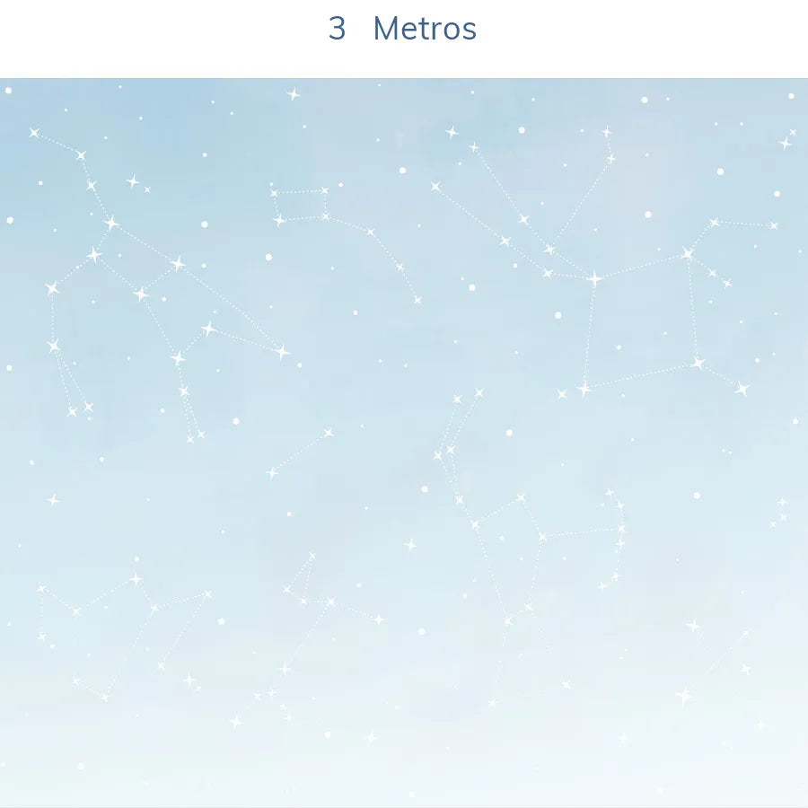 Papel de Parede Infantil Constelação Aquarela Azul - Mural