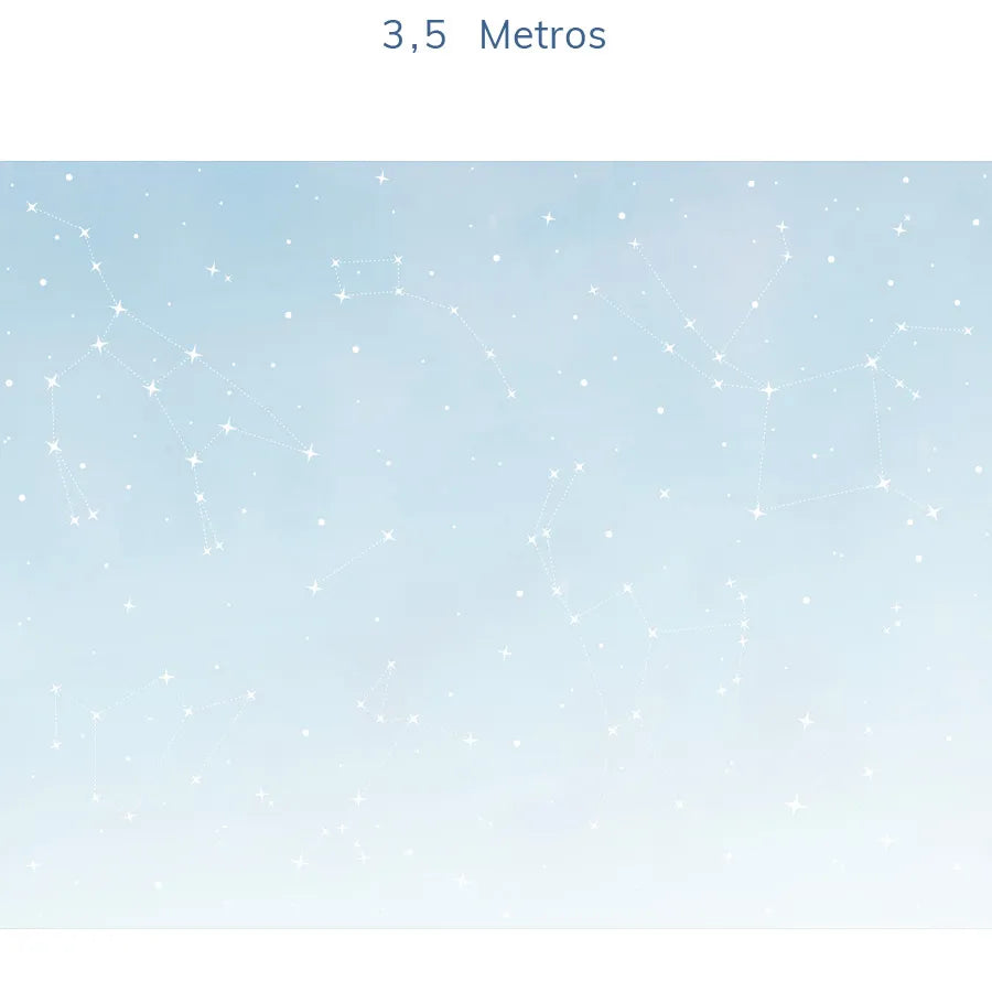 Papel de Parede Infantil Constelação Aquarela Azul - Mural