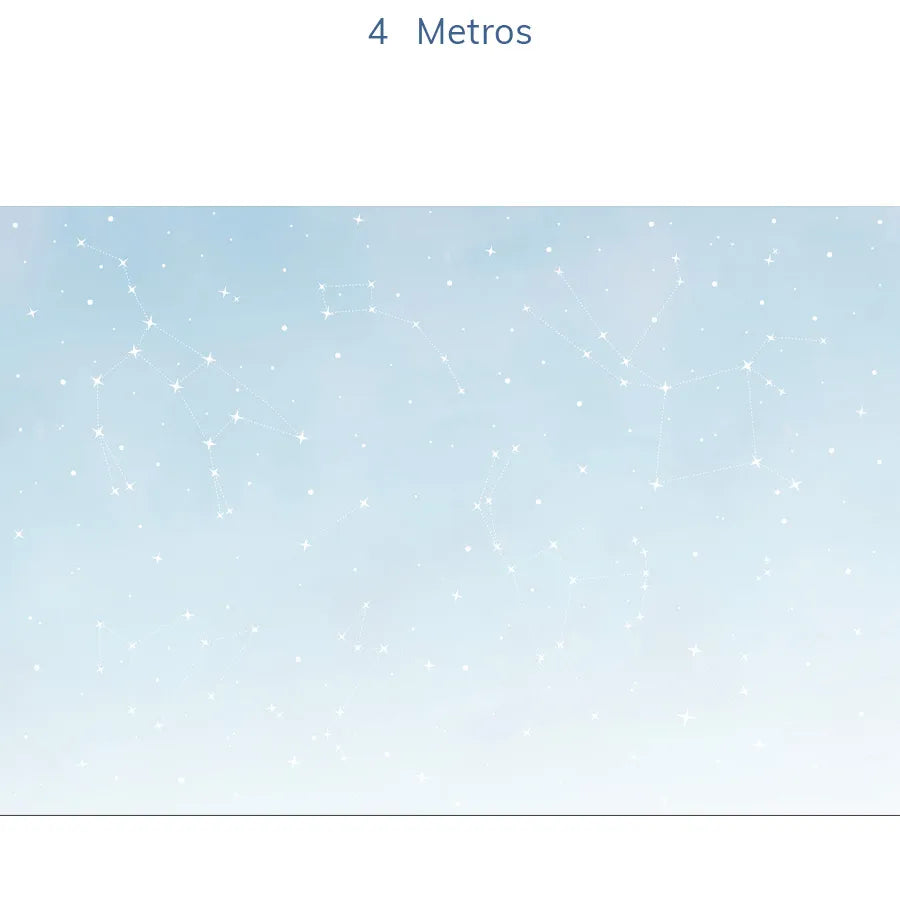 Papel de Parede Infantil Constelação Aquarela Azul - Mural