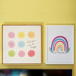 Quadro Infantil Feel Free and Be Happy Pink