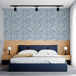 Papel de Parede Folha Aquarela Azul