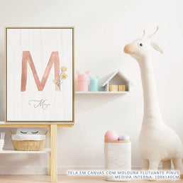 Quadro Infantil Inicial com Flores Amarelo