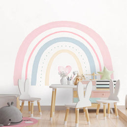 Papel de Parede Infantil Arco Íris Aquarela - Mural