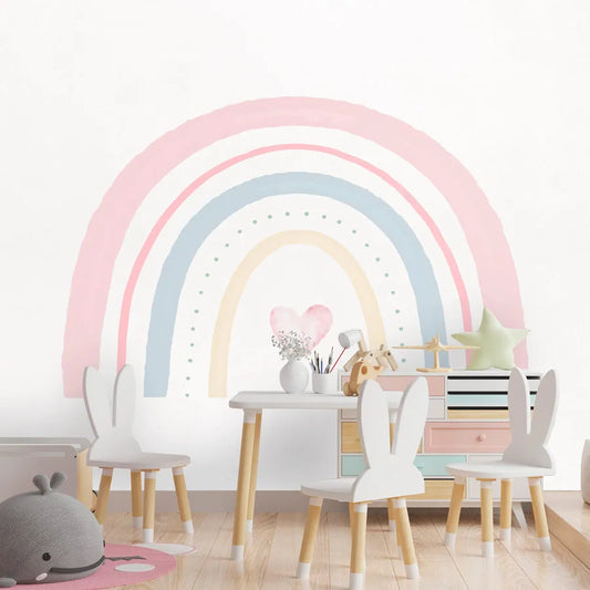 Papel de Parede Infantil Arco Íris Aquarela - Mural