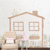 Papel de Parede Infantil Casinha Flores do Campo Verde - Mural