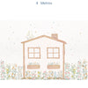 Papel de Parede Infantil Casinha Flores do Campo Verde - Mural