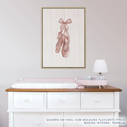 Quadro Infantil Sapatilha Rosa - Vertical