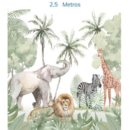Papel de Parede Infantil Safari Verde - Mural