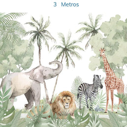 Papel de Parede Infantil Safari Verde - Mural