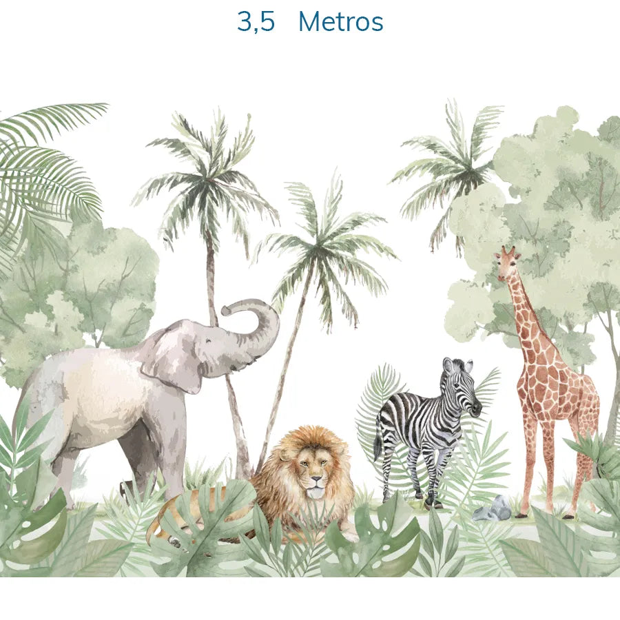 Papel de Parede Infantil Safari Verde - Mural
