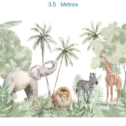 Papel de Parede Infantil Safari Verde - Mural