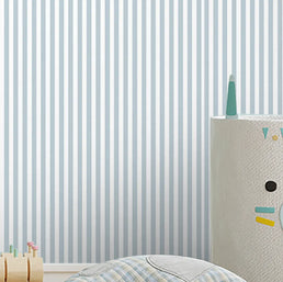 Papel de Parede Infantil Listra Fina Azul